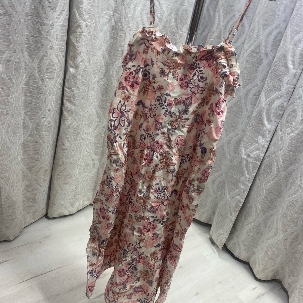 Who What Wear Asymmetrical Dress in Pink Floral